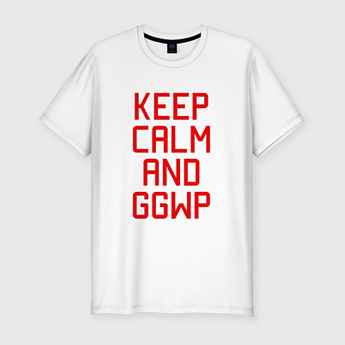 Мужская slim-футболка Keep Calm & GGWP / Белый – фото 1