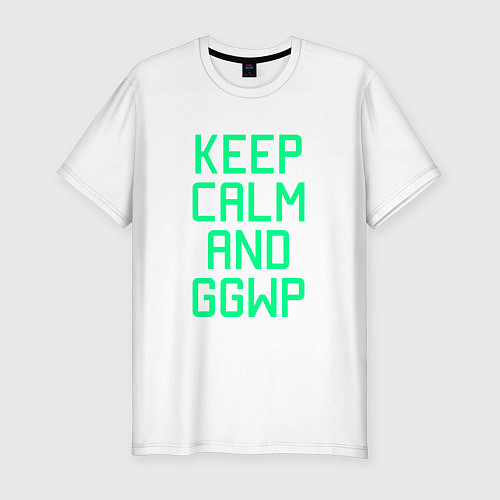 Мужская slim-футболка Keep Calm & GGWP / Белый – фото 1