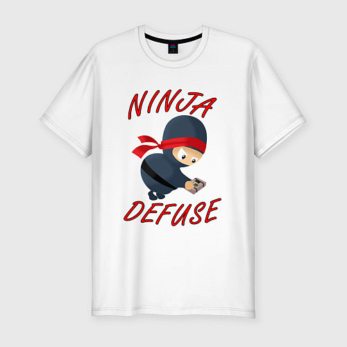 Мужская slim-футболка Ninja Defuse / Белый – фото 1