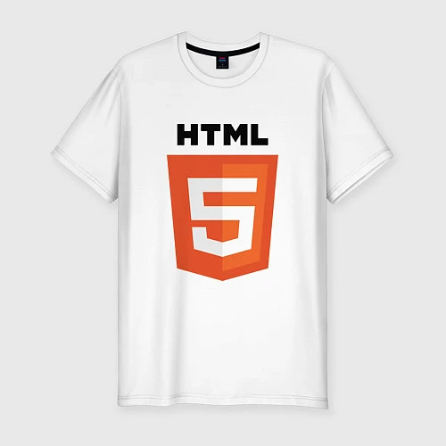Мужская slim-футболка HTML5 / Белый – фото 1