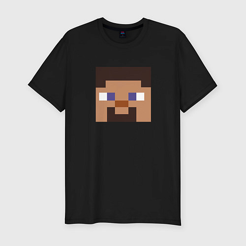 Мужская slim-футболка Minecraft: Man Face / Черный – фото 1
