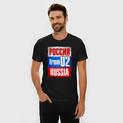 Футболка slim-fit Russia: from 02, цвет: черный — фото 2