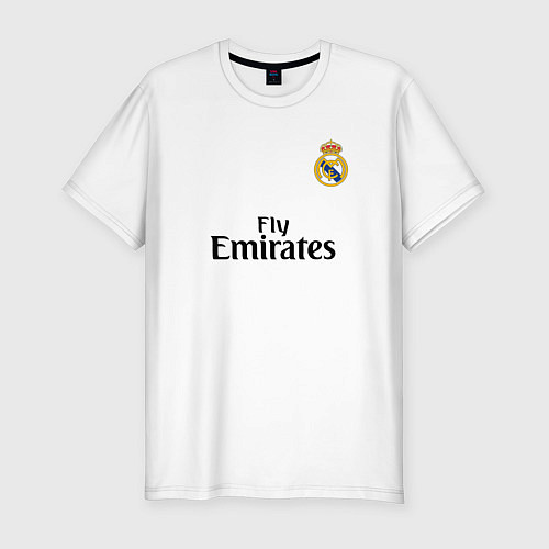 Мужская slim-футболка Real Madrid: Fly Emirates / Белый – фото 1