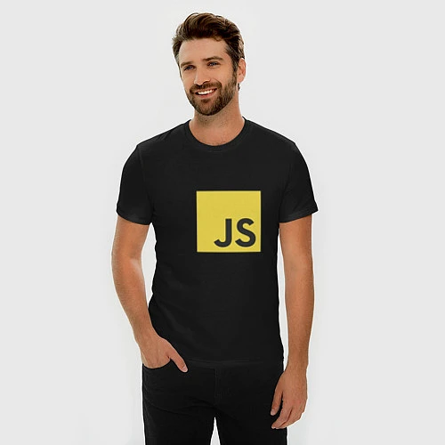 Мужская slim-футболка JS return true; (black) / Черный – фото 3