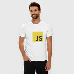 Футболка slim-fit JS return true; (black), цвет: белый — фото 2
