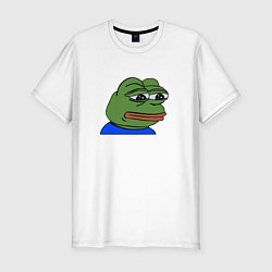 Футболка slim-fit Sad frog, цвет: белый