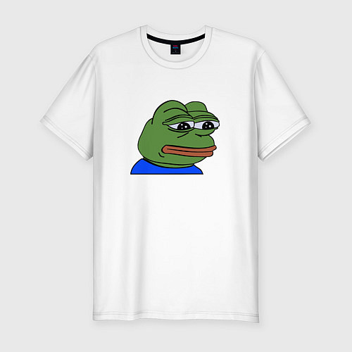 Мужская slim-футболка Sad frog / Белый – фото 1