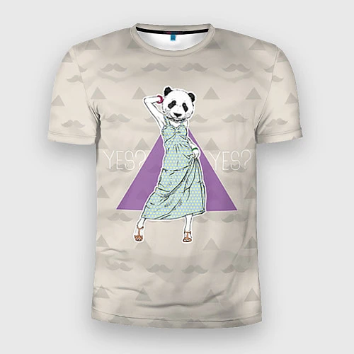 Мужская спорт-футболка Panda Girl: yes yes? / 3D-принт – фото 1