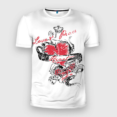 Мужская спорт-футболка Рок сердца 6 / 3D-принт – фото 1