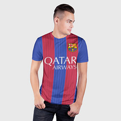 Футболка спортивная мужская FCB Messi: Qatar Airways, цвет: 3D-принт — фото 2