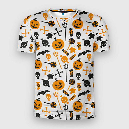 Мужская спорт-футболка Узор Halloween / 3D-принт – фото 1