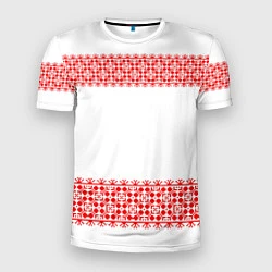 Футболка спортивная мужская Славянский орнамент (на белом), цвет: 3D-принт