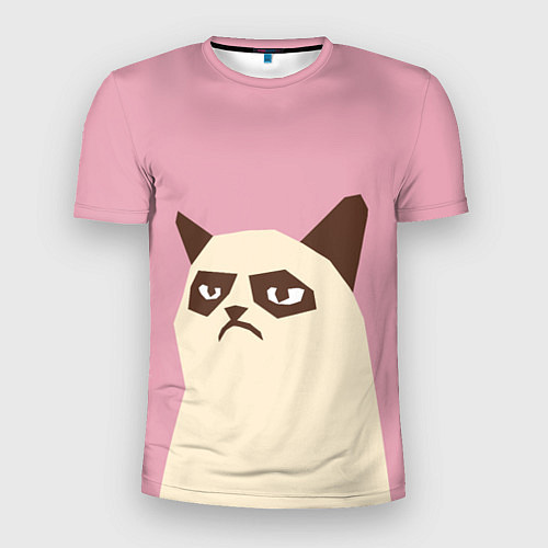 Мужская спорт-футболка Grumpy cat pink / 3D-принт – фото 1