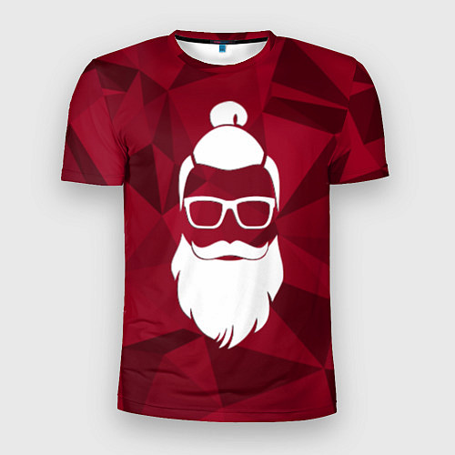 Мужская спорт-футболка Санта хипстер / 3D-принт – фото 1