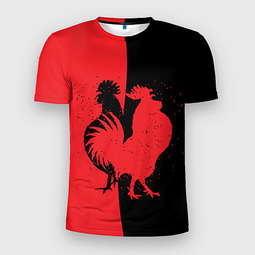 Мужская спорт-футболка Черное и красное / 3D-принт – фото 1