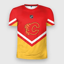 Футболка спортивная мужская NHL: Calgary Flames, цвет: 3D-принт