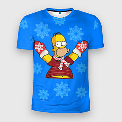 Мужская спорт-футболка Новогодний Гомер