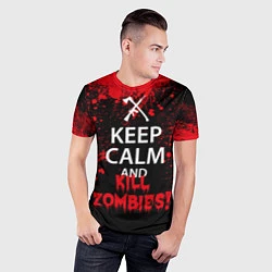 Футболка спортивная мужская Keep Calm & Kill Zombies, цвет: 3D-принт — фото 2