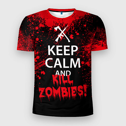 Мужская спорт-футболка Keep Calm & Kill Zombies / 3D-принт – фото 1