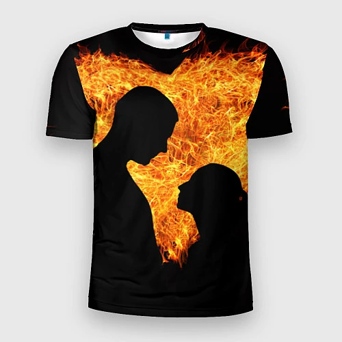 Мужская спорт-футболка Огненная любовь / 3D-принт – фото 1