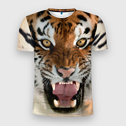 Мужская спорт-футболка Свирепый тигр