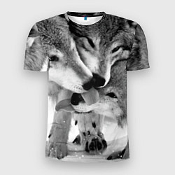 Мужская спорт-футболка Волчья семья