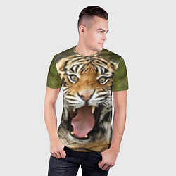 Футболка спортивная мужская Удивленный тигр, цвет: 3D-принт — фото 2