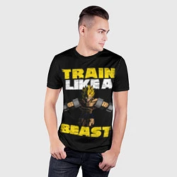 Футболка спортивная мужская Train Like a Beast, цвет: 3D-принт — фото 2