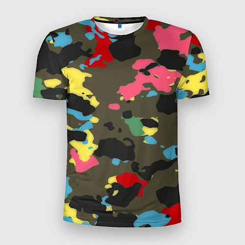Мужская спорт-футболка Цветной камуфляж / 3D-принт – фото 1