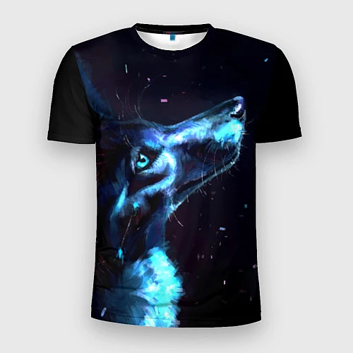 Мужская спорт-футболка Лунный волк / 3D-принт – фото 1