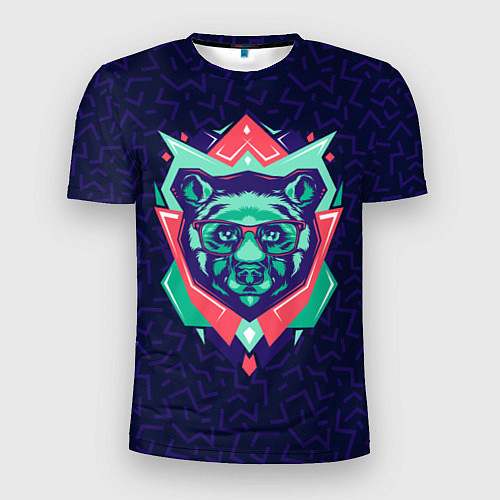 Мужская спорт-футболка Hipster Bear / 3D-принт – фото 1