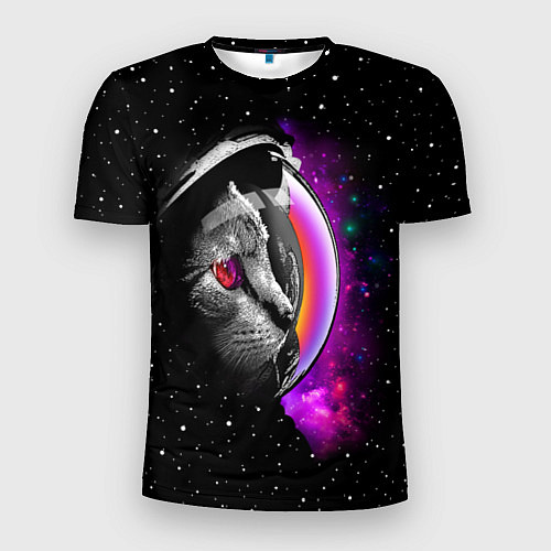 Мужская спорт-футболка Космический кот / 3D-принт – фото 1