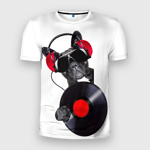Мужская спорт-футболка DJ бульдог / 3D-принт – фото 1