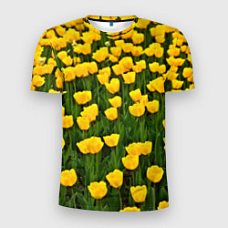 Мужская спорт-футболка Жёлтые тюльпаны