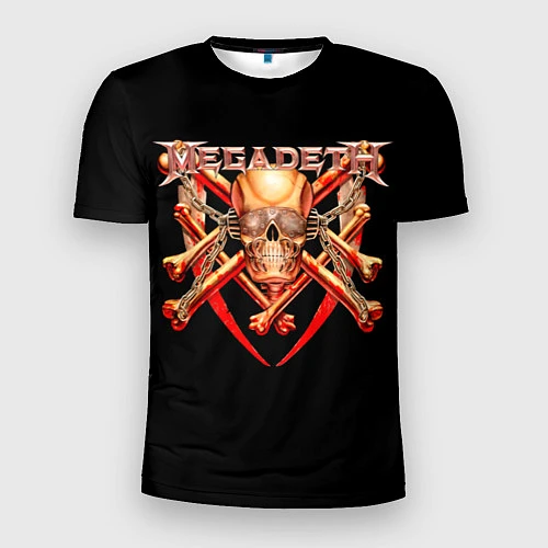 Мужская спорт-футболка Megadeth: Gold Skull / 3D-принт – фото 1