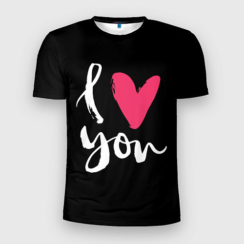 Мужская спорт-футболка Valentines Day, I Iove you / 3D-принт – фото 1