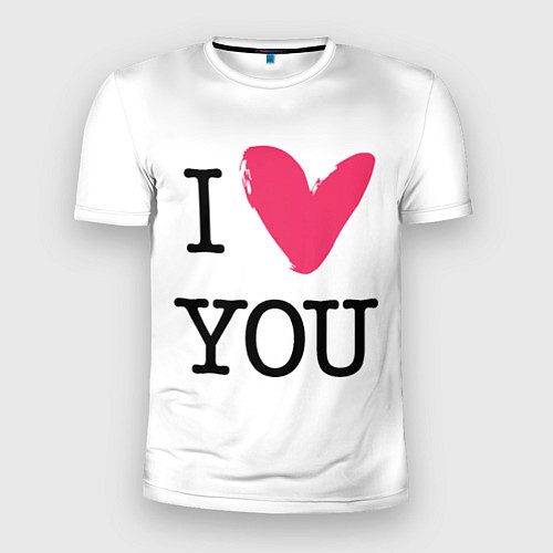 Мужская спорт-футболка I Iove you / 3D-принт – фото 1