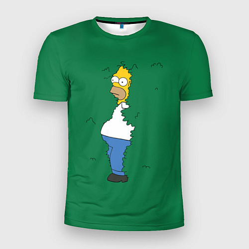 Мужская спорт-футболка Гомер в кустах / 3D-принт – фото 1