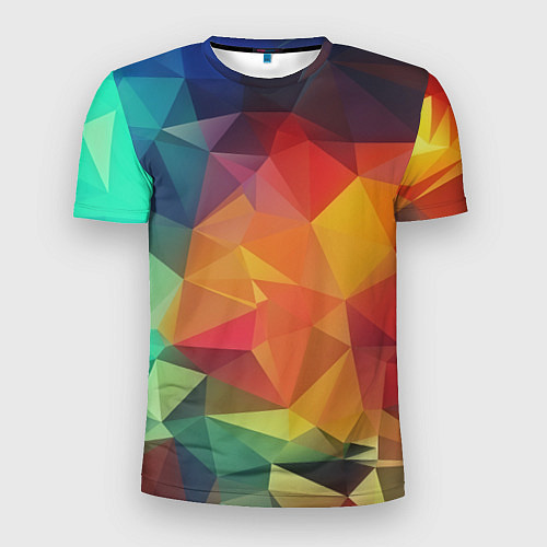 Мужская спорт-футболка Цветные полигоны / 3D-принт – фото 1