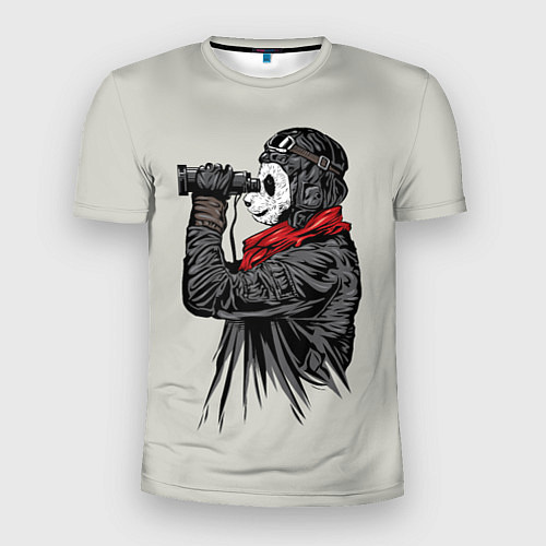Мужская спорт-футболка Панда танкист / 3D-принт – фото 1