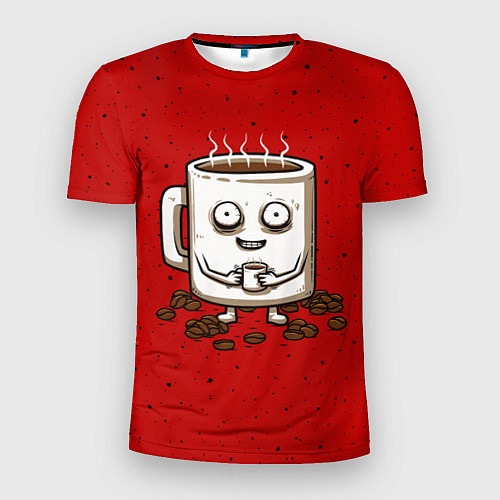 Мужская спорт-футболка Кофейный пьяница / 3D-принт – фото 1