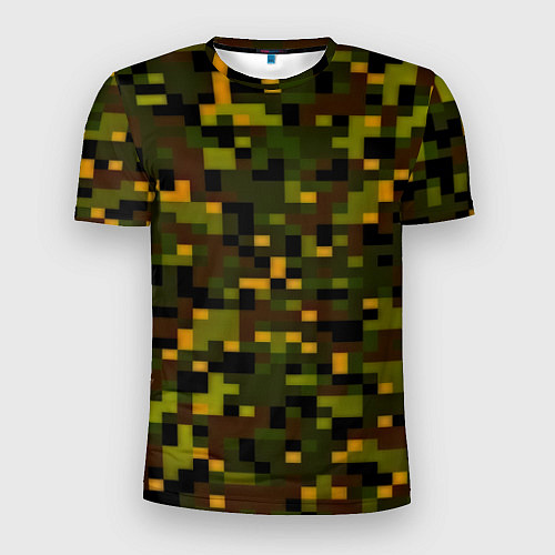 Мужская спорт-футболка Камуфляж пиксельный: хаки / 3D-принт – фото 1