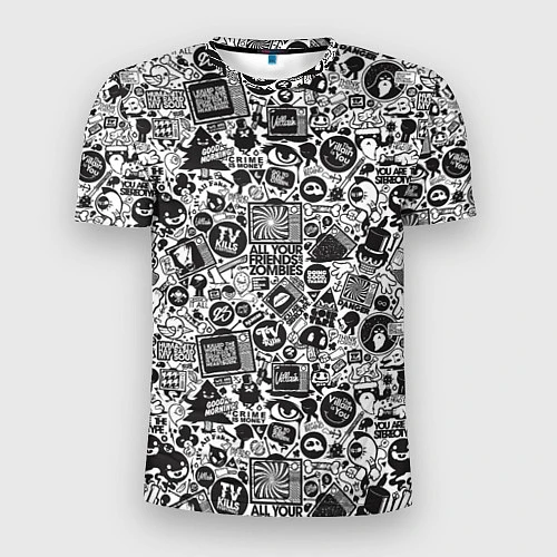 Мужская спорт-футболка Стикербомбинг / 3D-принт – фото 1