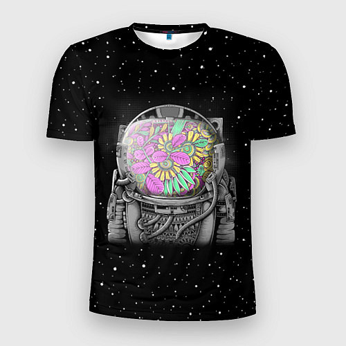 Мужская спорт-футболка Цветочный астонавт / 3D-принт – фото 1