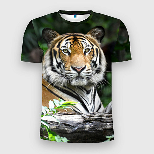 Мужская спорт-футболка Тигр в джунглях / 3D-принт – фото 1
