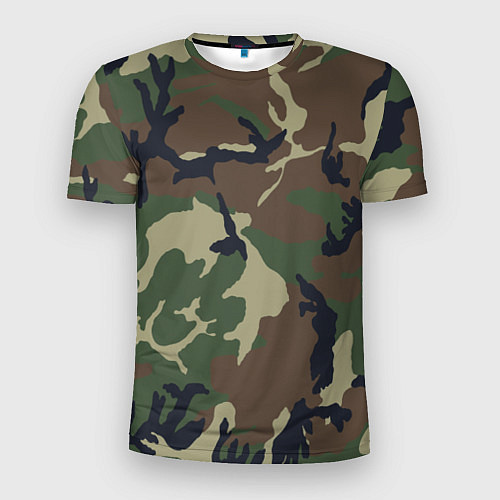 Мужская спорт-футболка Камуфляж: хаки/зеленый / 3D-принт – фото 1