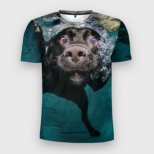 Мужская спорт-футболка Пес дайвер / 3D-принт – фото 1