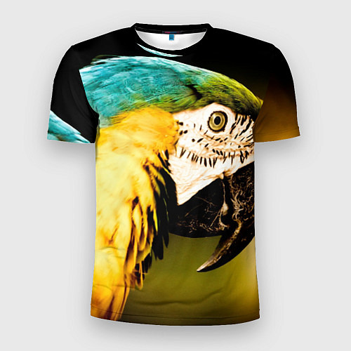 Мужская спорт-футболка Улыбка попугая / 3D-принт – фото 1