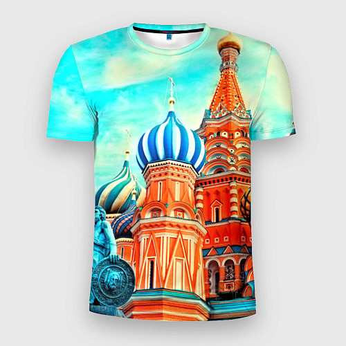 Мужская спорт-футболка Blue Kremlin / 3D-принт – фото 1