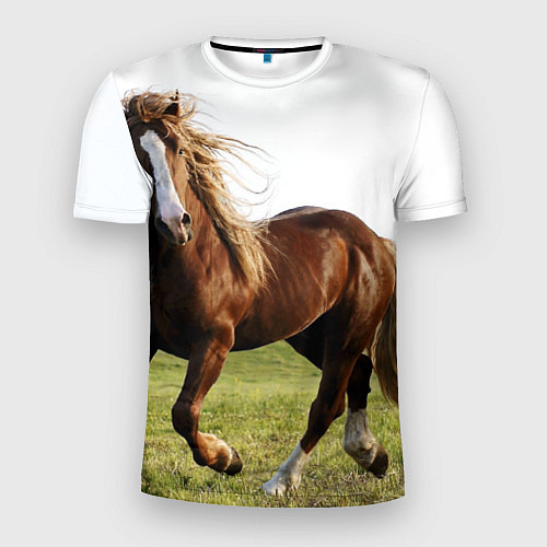 Мужская спорт-футболка Бегущая лошадь / 3D-принт – фото 1